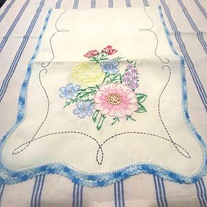 Vintage Embroidered Table Topper
